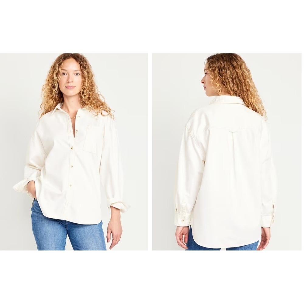 SOLD Boyfriend Button Down Jean Tunic